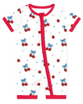 Bamboo Shorty Zip - 4th of July Bows and Cherries