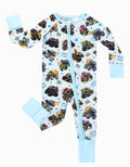 Long Sleeve Sleeper Zippy - Monster Trucks