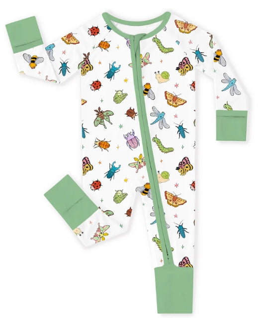 Long Sleeve Zippy Sleeper - Garden Insects