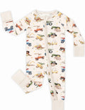 Long Sleeve Zippy Sleeper - Dino Trucks